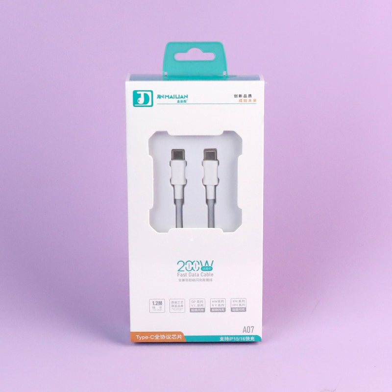 Cable de datos universal tipo C a tipo C de 1,2 m - Modelo A07 A12 JPDB 