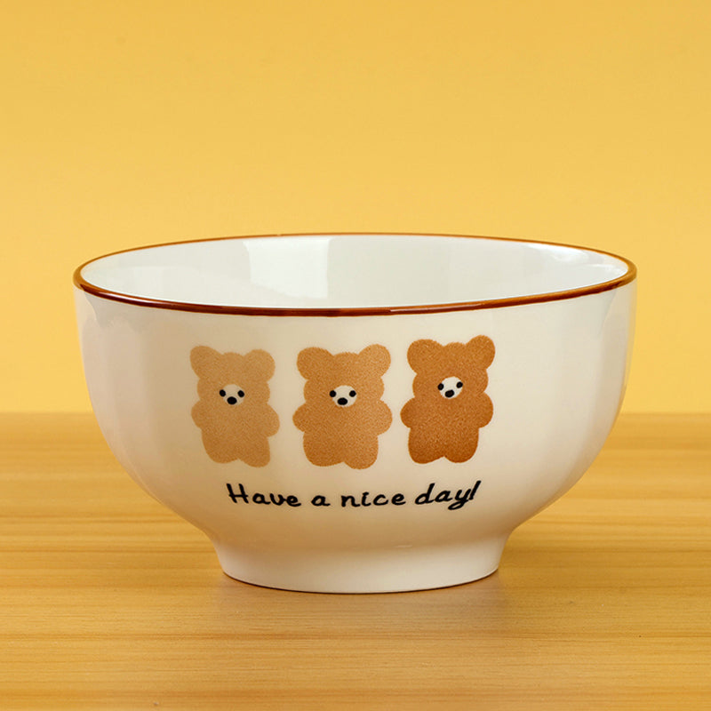 5 - inch Printed Starlight Bowl with Dull - witted Bear Pattern M.66 JPDB