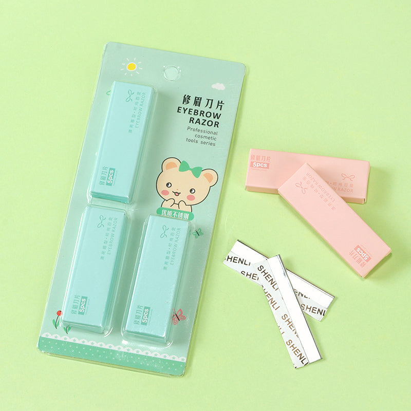 Tres cajas de cuchillas para recortar cejas (5 piezas por caja) S-504 M.50 