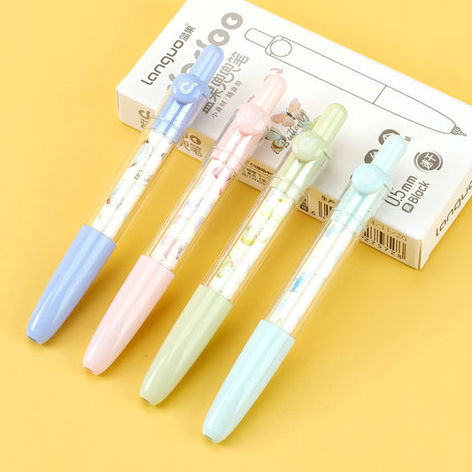 Gorgeous Languo D5004 - JZ Butterfly - themed Rotating Click - action Gel Pens on Display Stand! The rotating design with a butterfly motif makes these pens eye - catching, perfect for display. M.82