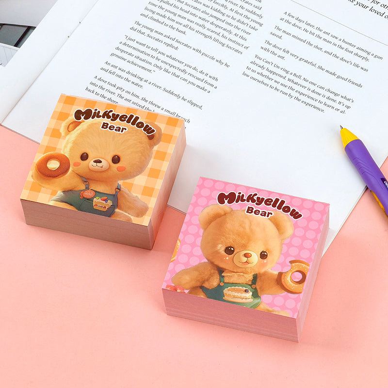 XX-1721 Milk Yellow Bear Notepad 90g Thick Paper 10*14cm Portable Kids Study & Parent-Child Notes M.81