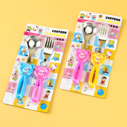 9001-2 Cartoon Spoon & Fork 2-Piece Set M.66