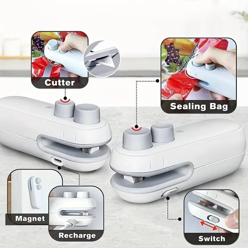 Portable Mini Sealer 2 in 1 Snack Bag Sealing Machine