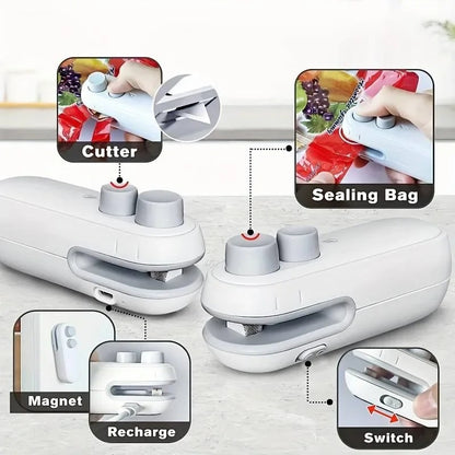 Portable Mini Sealer 2 in 1 Snack Bag Sealing Machine