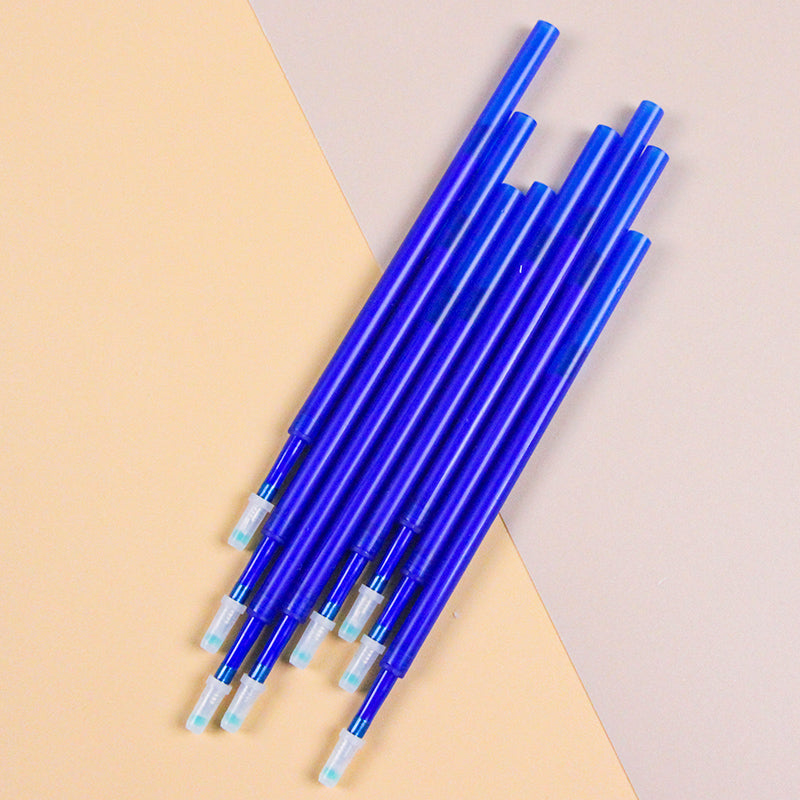 8pcs Retractable Erasable Pen Refills 0.5mm Blue Thermal Erasable for Students & Office M.82