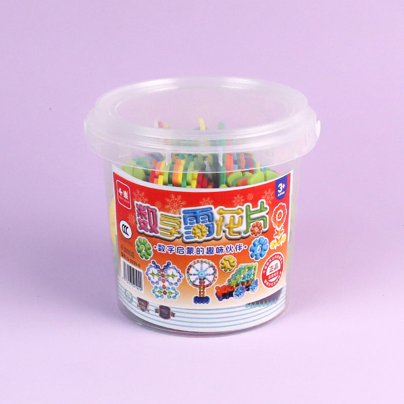 0-0209-6 Large Snowflake Building Blocks (in Medium Cylinder) M.02 JPDB