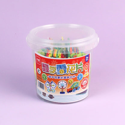 0-0209-6 Large Snowflake Building Blocks (in Medium Cylinder) M.02 JPDB