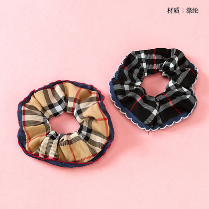 M42 Outlined Plaid Hair Scrunchie