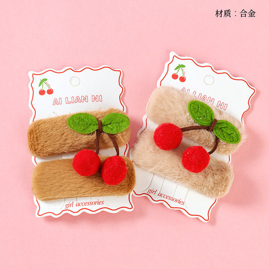 M42 Boxed Coffee - colored Plush Cherry Bobby Pins (1 + 1)