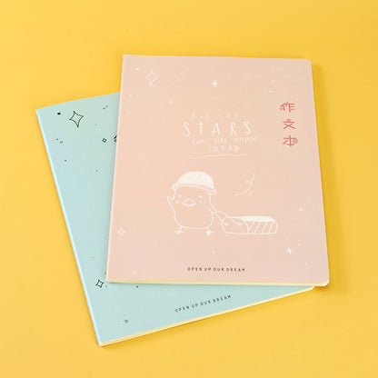 Premium 16K Kawaii Cartoon Cover Stitched Composition Notebook M.81