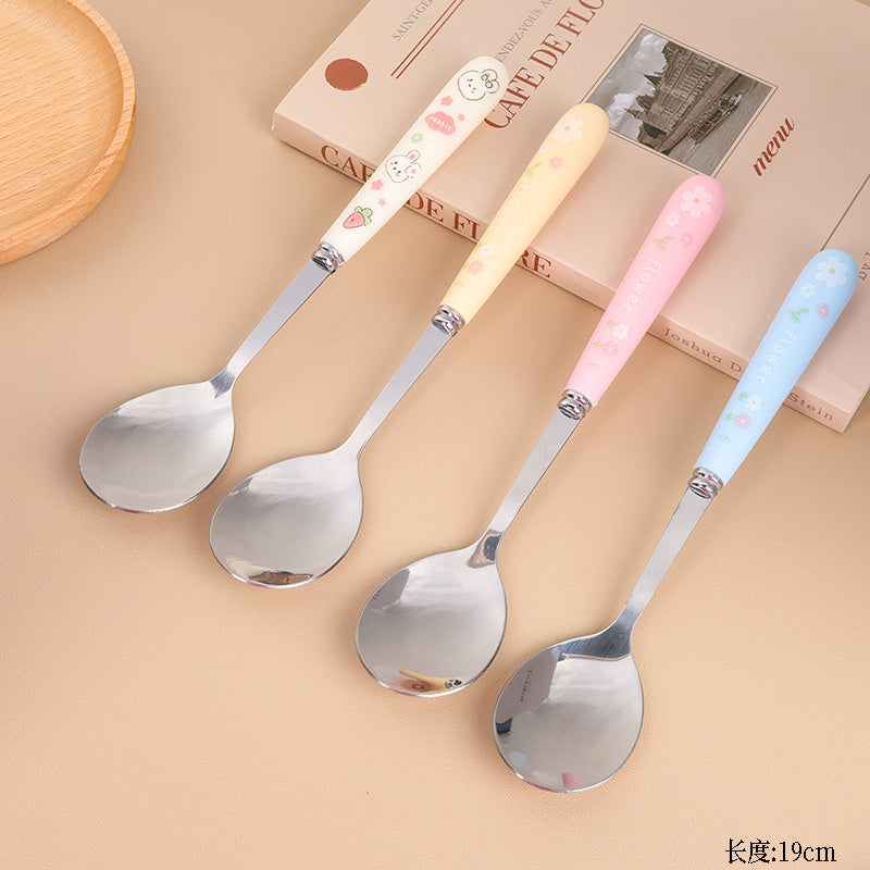 JX001 Long-Handle Cartoon-pattern Round Spoon M.66