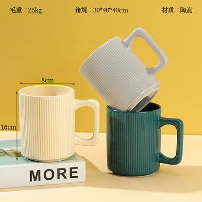 E03 Glazed Ceramic Mug Random Color High-Temperature Fired Daily Drinking CupM.65