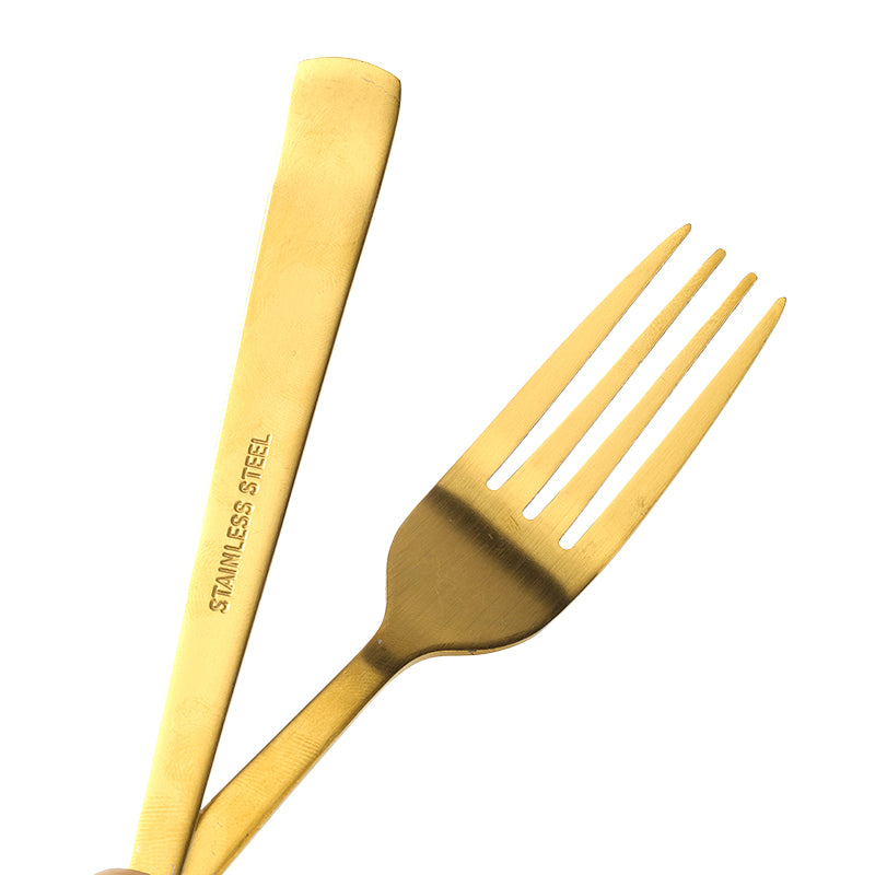 Gold-Plated Yalue Curved-Handle No.2 Fork M.66