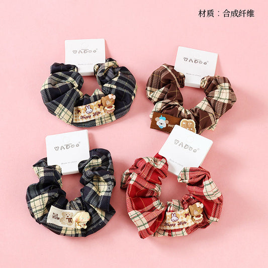 M42 boxed labeled cartoon accessory plaid hair scrunchie
