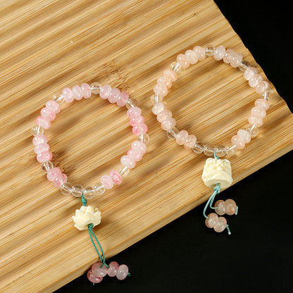 Abacus Bead Lotus Tassel Bracelet  M.43