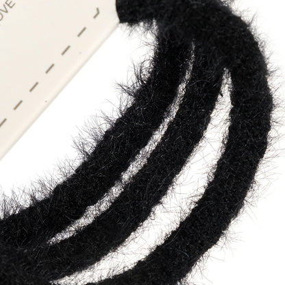 M42 3 Black Fuzzy Hair Ties - Soft Fluffy for Daily Ponytails & Buns