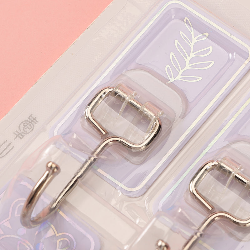 Model JDL363 Adhesive Hooks - 4 Pcs Transparent Flower Design M.16