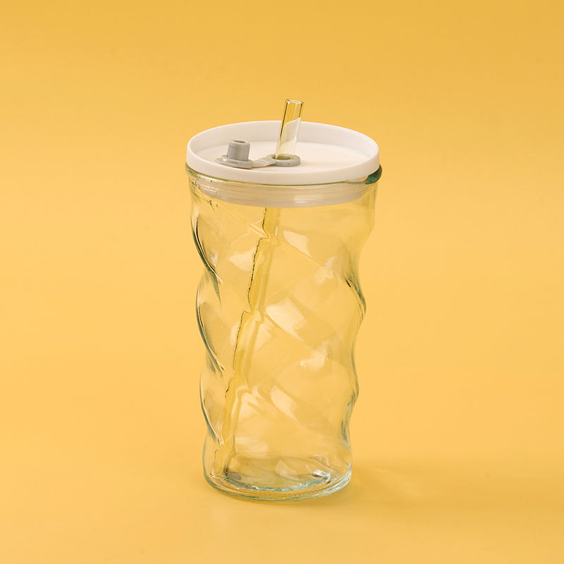 Spiral - straw Glass Cup (450ml) M.17
