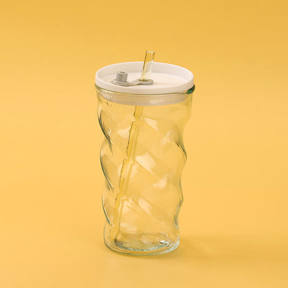Spiral - straw Glass Cup (450ml) M.17