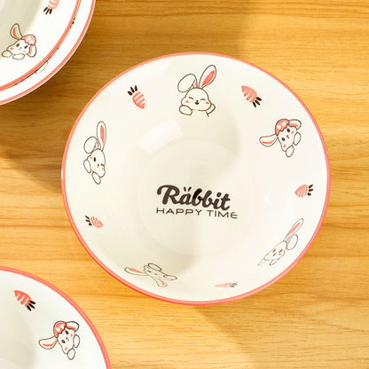 6-inch Printed Gourd-shaped Bowl with Cute Rabbit Pattern M.66 JPDB