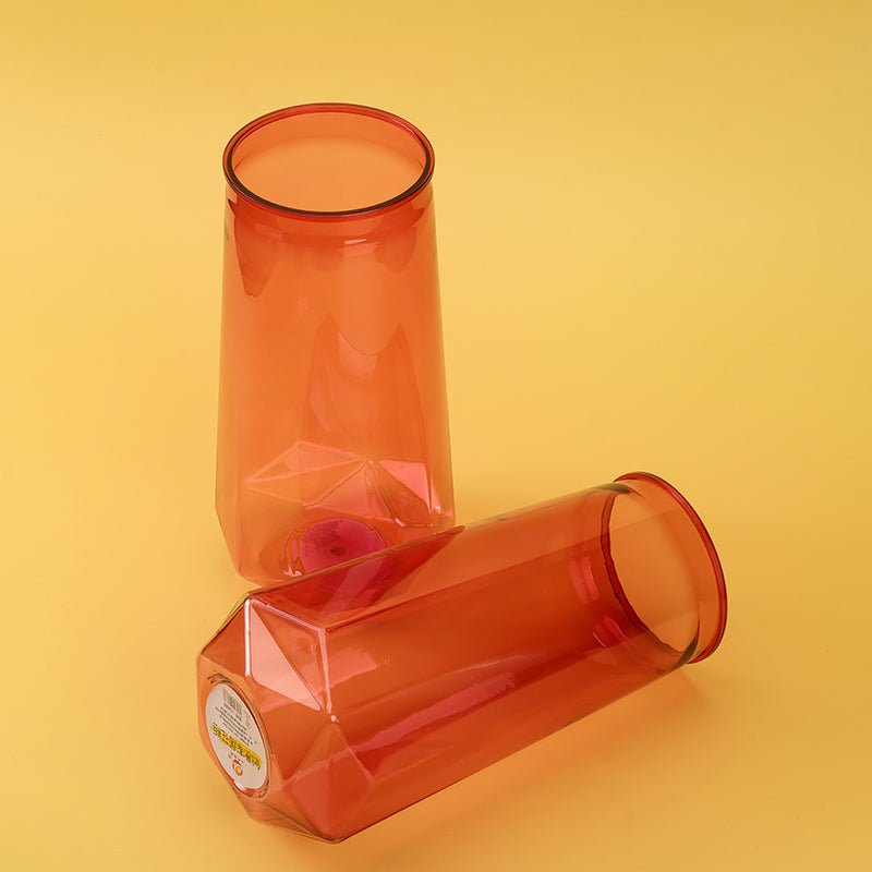 Plastic Vase - Octagonal Vertical Stripes  M.12