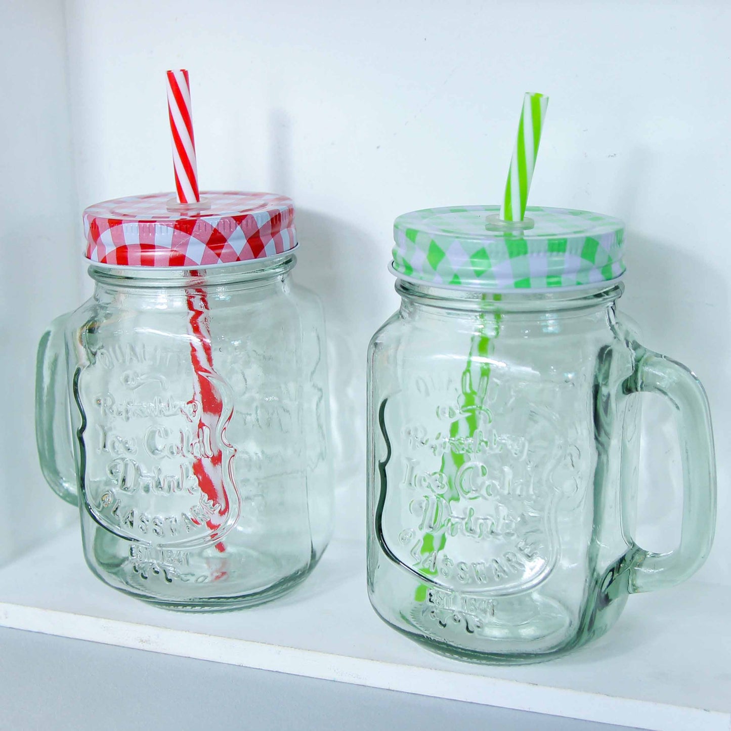 Glass Handle Cup with Straw and Lid M.17