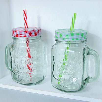 Glass Handle Cup with Straw and Lid M.17