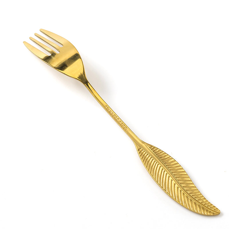Gold-Plated Feather Pattern Fork M.66