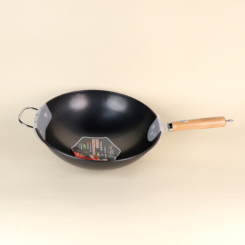 34 cm Honeycomb Wok with Wooden Handle M.61 JPDB
