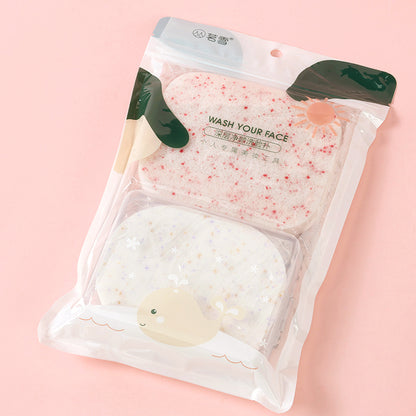 Two two-tone facial cleansing puffs (1+1) M.51