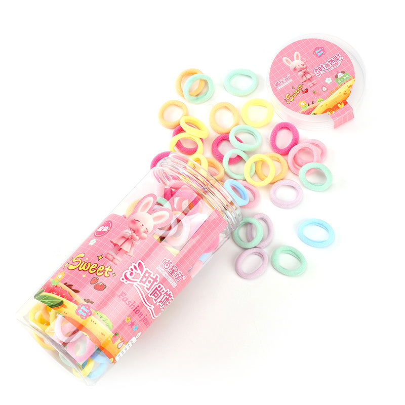 M42 MXM - 38 Colored Children's Terry Cloth Hair Ties in a Bucket (120 Pieces)