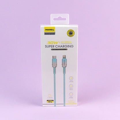Q51 PD30W Ice Crystal Fast Charging Cable for iPhone 16/15/14 - Type-C to Lightning A.12 JPDB