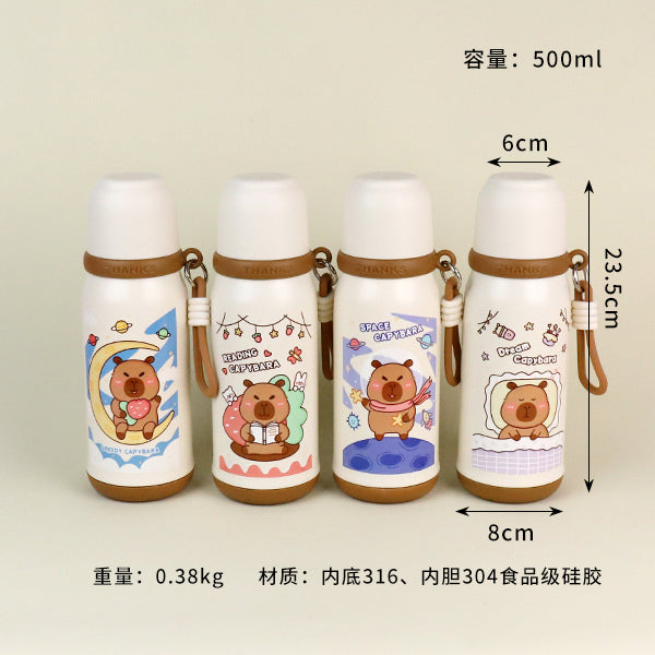 500ml Capybara Dream Hut Vacuum Thermal Insulated Mug - Model YSM8708 M.26 JPDB