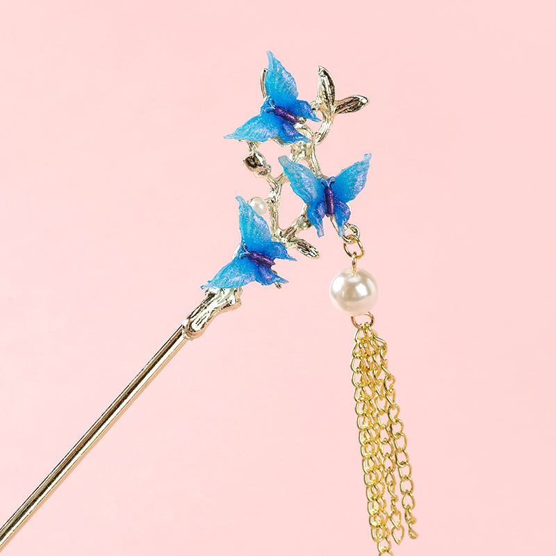 M42 New Three-Butterfly Decorated Hair Pin