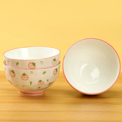 4.5 - inch Printed Rainstone Bowl with Lovely Strawberry Pattern M.66 JPDB