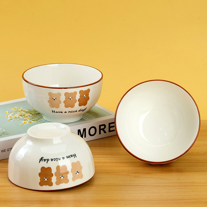 5 - inch Printed Starlight Bowl with Dull - witted Bear Pattern M.66 JPDB