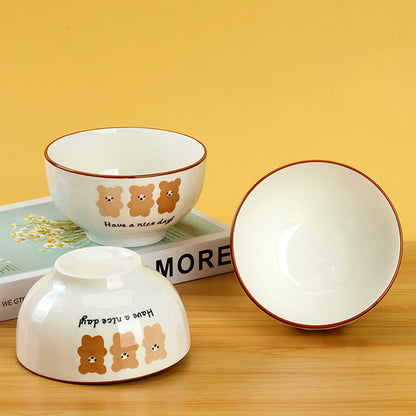 5 - inch Printed Starlight Bowl with Dull - witted Bear Pattern M.66 JPDB