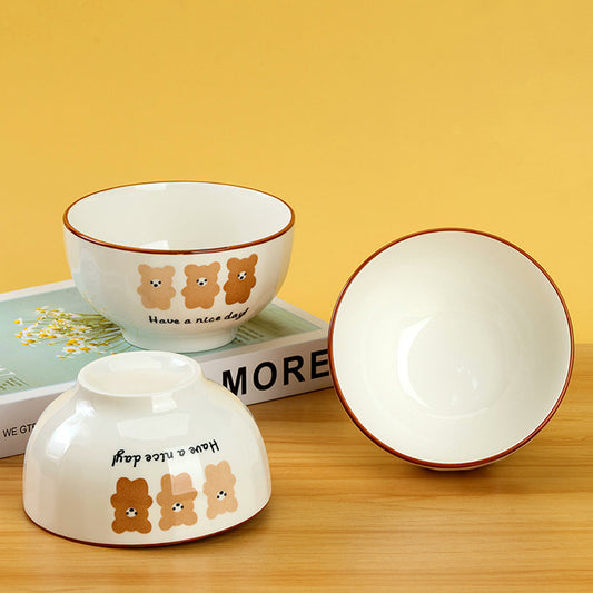 5 - inch Printed Starlight Bowl with Dull - witted Bear Pattern M.66 JPDB