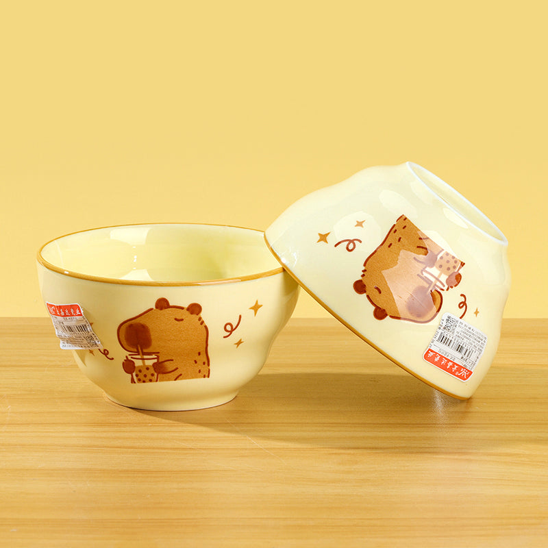 4.7 - inch Gourd - shaped Bowl with Capybara Pattern M.66 JPDB