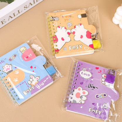 Premium XQ - A7 A7 Password Lock Coil Notebook with Random Flower Designs M.81