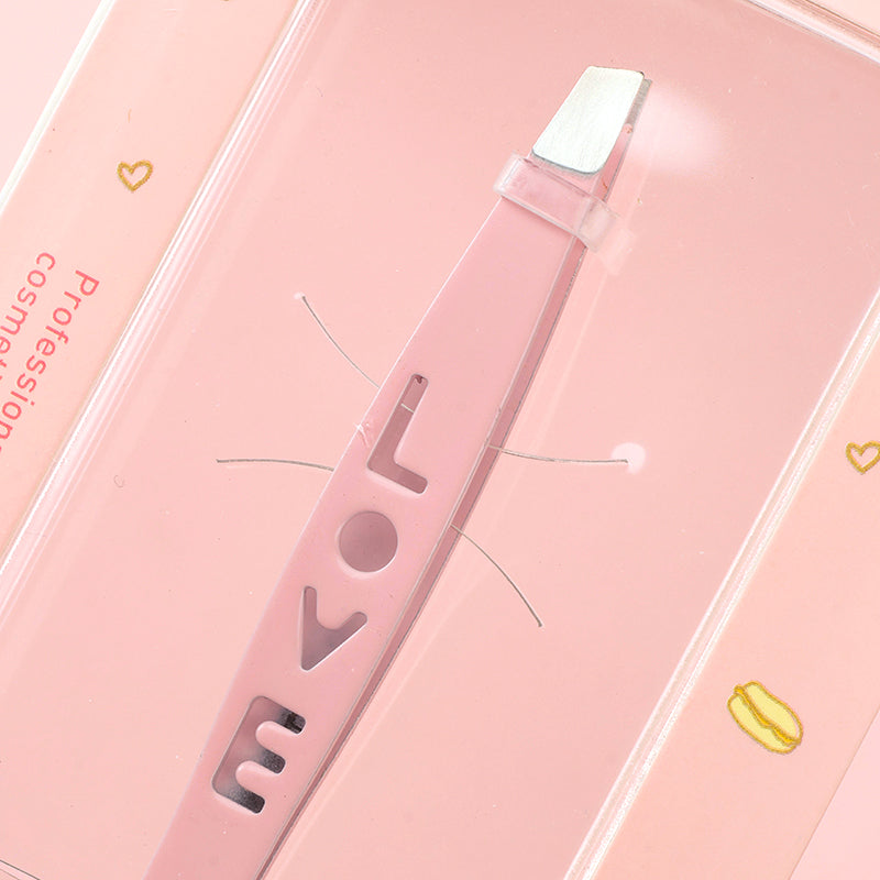 S-547 Letter Single Slant Tip Eyebrow Tweezers M.51