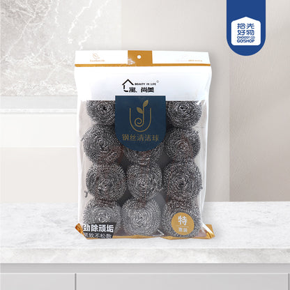 66217 - 12 Steel Wool Ball for Cleaning M.68