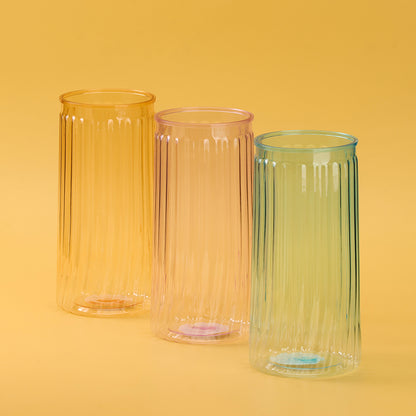 Plastic Vase - Cylindrical Vertical Pattern  M.12