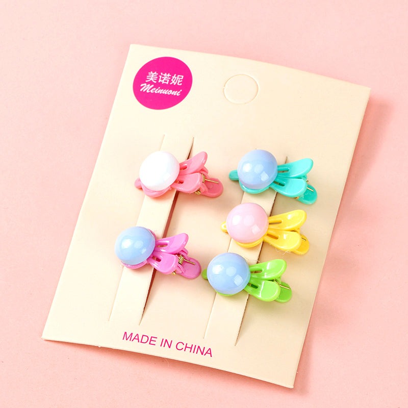 M42 Boxed Set of 5 Pastel - colored Hair Clips for Kids