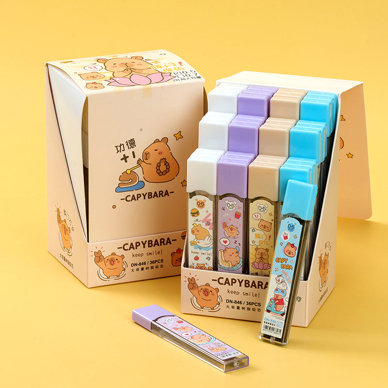 Cute Capybara 0.5mm Pencil Refills 846 Model 80pcs Break-Resistant Student Writing Supplies M.82