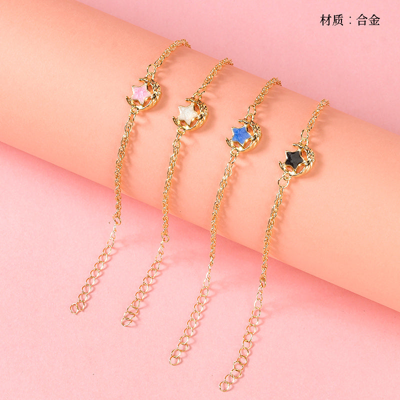 Colorful Star-Moon Alloy Bracelet  M.43