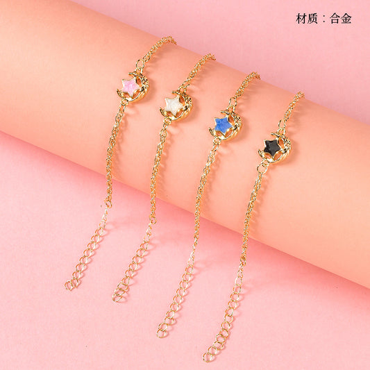 Colorful Star-Moon Alloy Bracelet  M.43