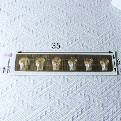 Brand Yilefu Model 8022 Adhesive Hooks - 6-Connected Golden Trace-Free Type M.16
