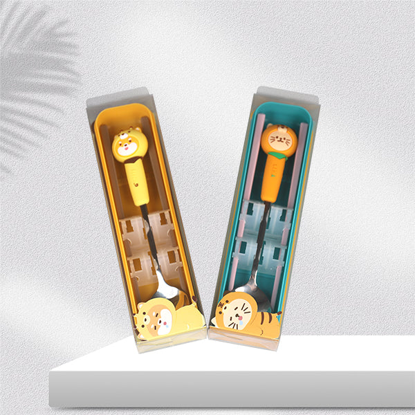 Cute Pet - themed Spoon and Chopsticks Tableware Set with Lids M.66 JPDB