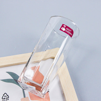 Red Cherry 310C Tall Square Borosilicate Glass Cup M.17